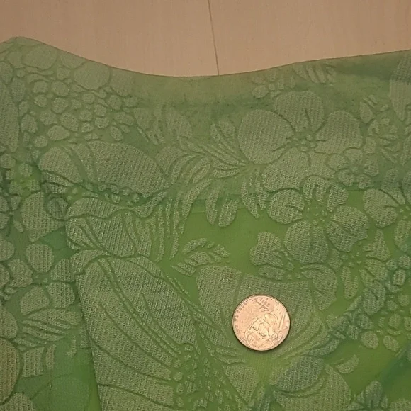 LIKE NEW VTG 1960s Handmade Mod Bright Green Go-go Floral Print Mini Dress - Picture 17 of 17